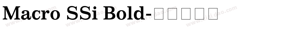 Macro SSi Bold字体转换
